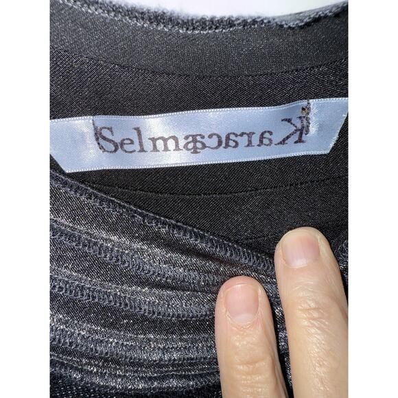 Selma Karaca One Of A Kind Spiral Mesh Black Maxi Dress Sz M - Picture 7 of 8